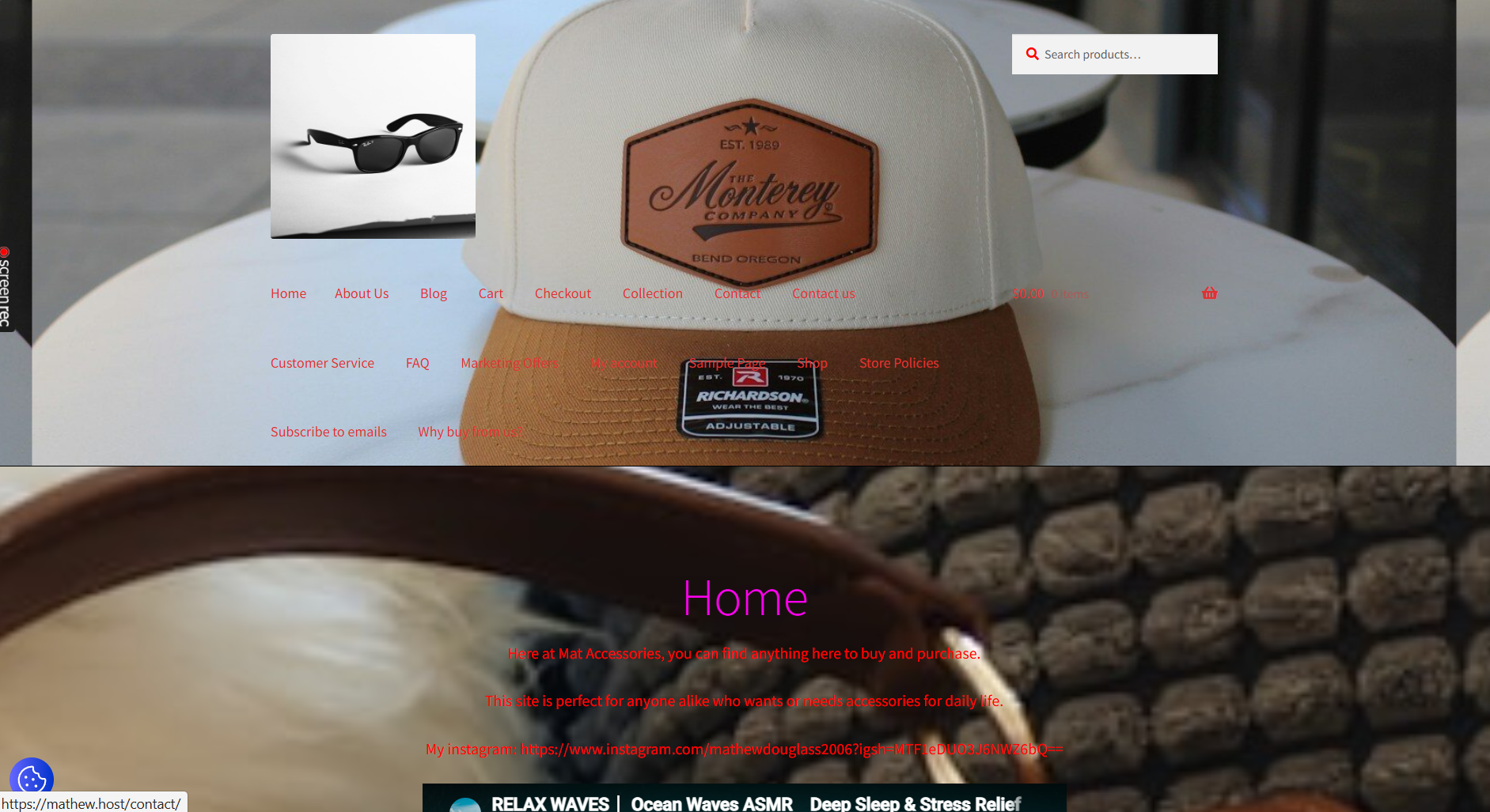 Mat accessories woocommerce store
